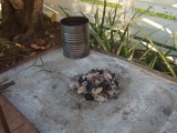 charcoal in charcoal chimney starter
