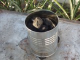 charcoal in charcoal starter chimney